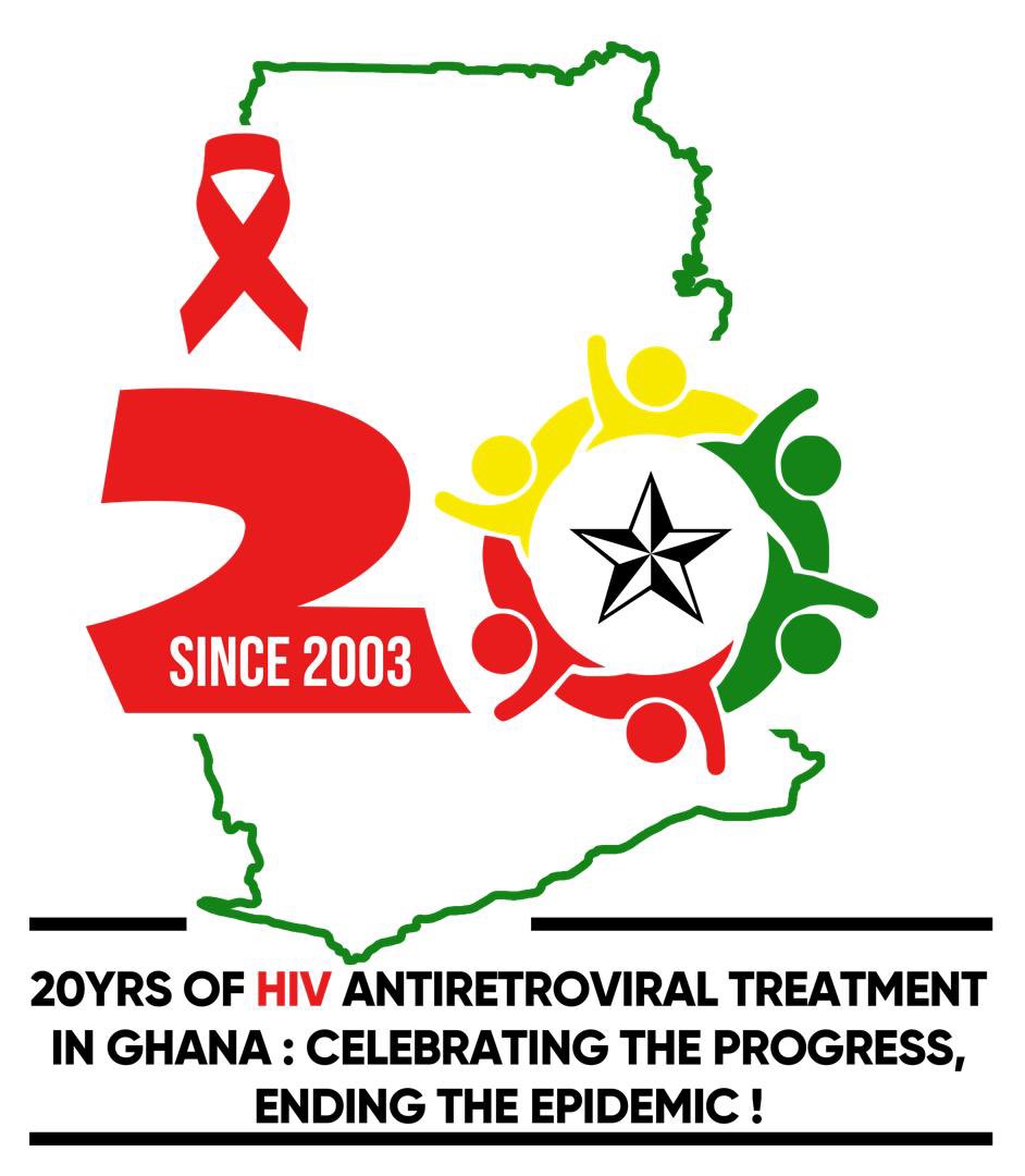 @_ghsofficial and partners are celebrating 20 years  of ART in Ghana under the theme:20YRS OF HIV ANTIRETROVIRAL TREATMENT IN GHANA: CELEBRATING THE PROGRESS, ENDING THE EPIDEMIC!
