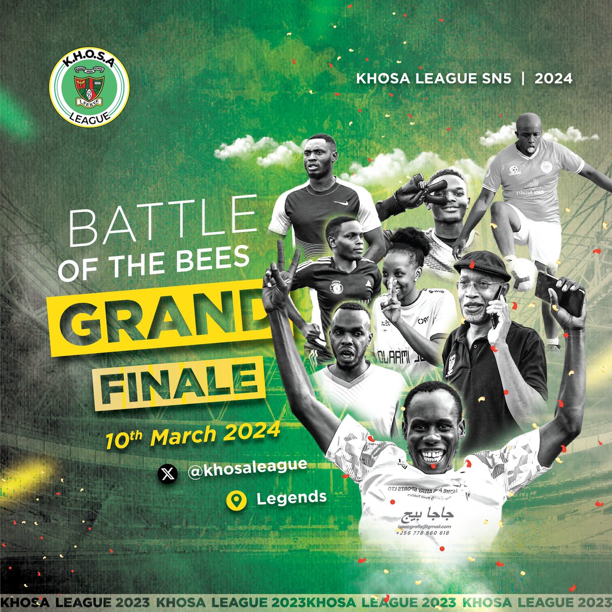 The Final is here! 3 things; 1. Save the date, 2. Rally your cheering squad, 3. Prime those spirits for an epic display as you prepare to be part of the KHOSA League finals at @LegendsKla this 10th of March 2024. #KHOSALeagueFinals