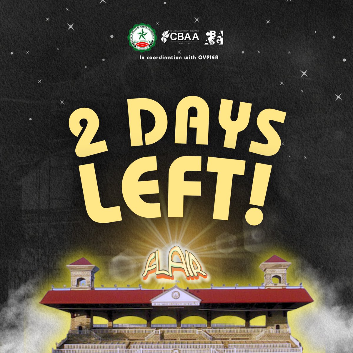 DLSUD_CBAASG's tweet photo. Magbabagsakan na in five, four, three, 𝟮 𝗱𝗮𝘆𝘀!💖✨

Joining the artists are our exceptionally talented performers from CBAA Phoenix and CBAA Voices, as they give us breathtaking performances that you'll surely enjoy!

See you all ka-flairkadas! ✊🏼🫵🏼

#FLAIR2024
#CBAASG2324 https://t.co/qjmsWsF387