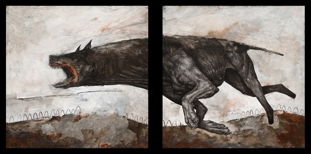 Gm!

◾️ THE HOUND ◾️

New original work - Acrylic and mixed media on wood - Dyptic made up of 2 wooden panels, each measuring 30x30cm - Available