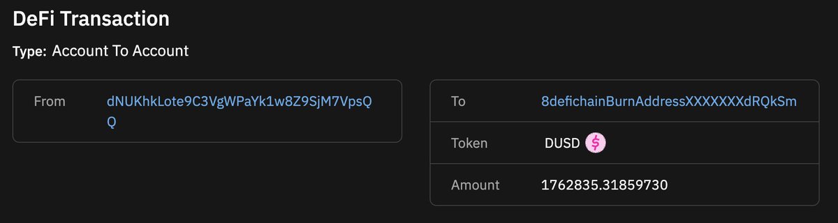 👀👀 1.7 mio $DUSD just got burned🔥🔥🔥

defiscan.live/transactions/e…