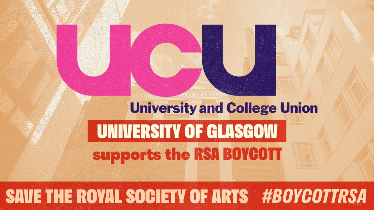 Striking workers at the Royal Society of Arts are calling on fellows, guests, politicians and unions to boycott the RSA. This branch pledges to support the boycott until the dispute is resolved and the RSA is saved from the incompetence of its current leadership. #BoycottRSA