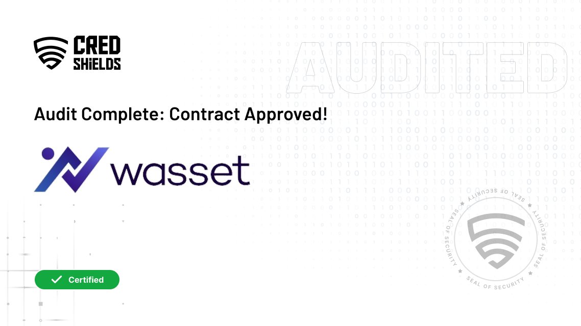 Our team at Credshields has successfully completed the manual audit for @wassetltd with precision and expertise! Ensuring robust security for blockchain projects is our priority. Dive into the detailed audit report here: github.com/Credshields/au… #BlockchainSecurity #ManualAudit