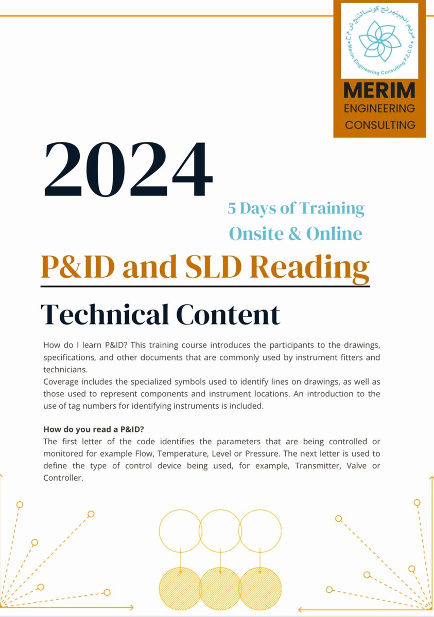 P&ID and SLD Reading - 5 days of training from 5-9 May 2024 in Dubai, UAE for more details and registration please email us at info@me-consulting.ae and reach us by WhatsApp: 971506525976