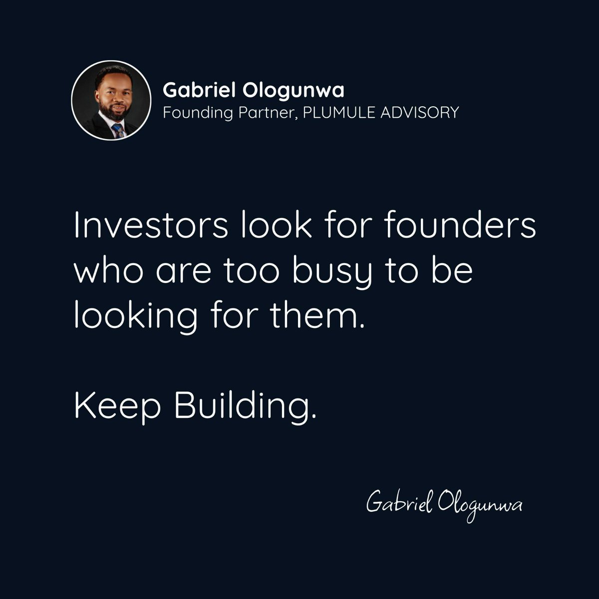 Keep building!

#startupadvice #startups #founders #fundraising #StockMarket #GPT5