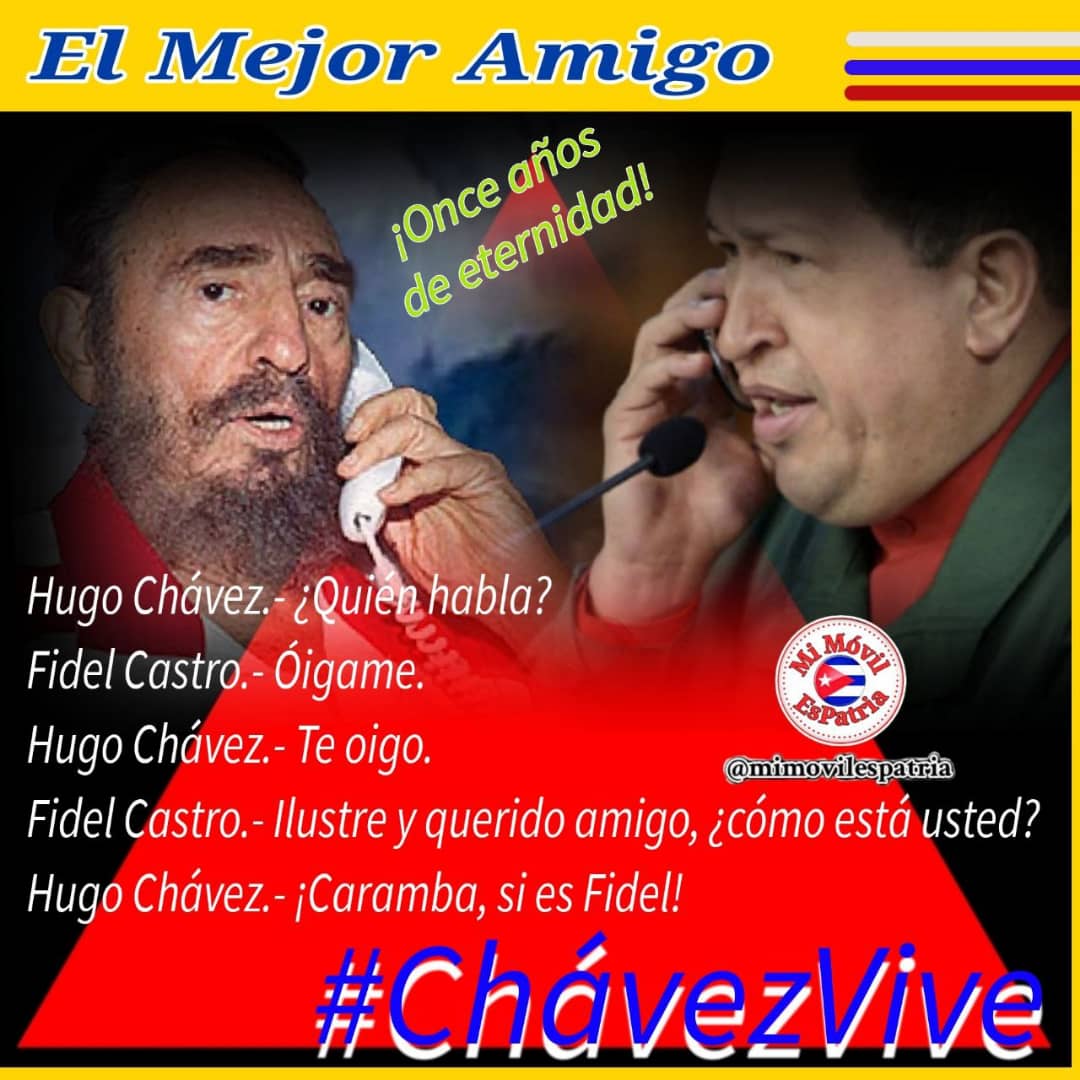 Hugo Rafael Chávez Frías, el militar patriota venezolano y amigo sincero de #Cuba y de su líder #FidelPorSiempre , pasó a la eternidad un 5 de marzo de 2013 
#SanctiSpíritusEnMarcha 
#ChávezVive <a href="/PartidoPCC/">Partido Comunista de Cuba</a> <a href="/ObraDe/">LaObraDeLaRevoluciónSS</a> 
<a href="/DiazCanelB/">Miguel Díaz-Canel Bermúdez</a> <a href="/DrRobertoMOjeda/">Dr. Roberto Morales Ojeda</a> <a href="/MEspirituana/">@MariposaEspirituana</a>