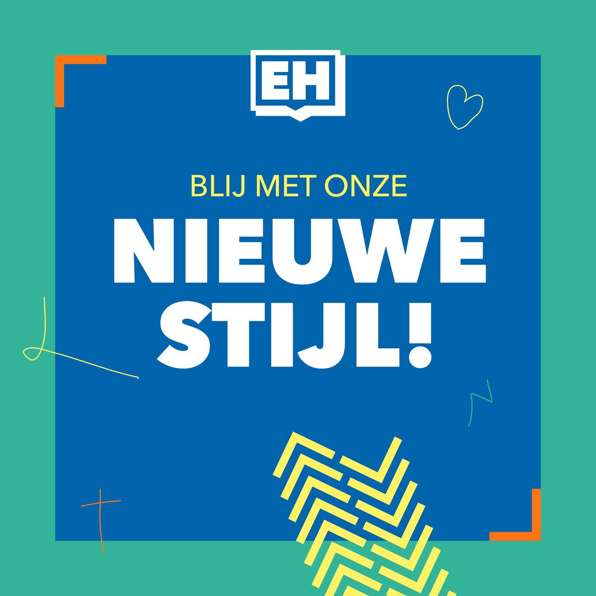 De EH heeft een nieuwe #huisstijl! We zijn trots op ons nieuwe logo, nieuwe visuals en een frisse uitstraling die beter aansluit bij onze doelgroep. Lees meer: eh.nl/nieuws/nieuwe-…