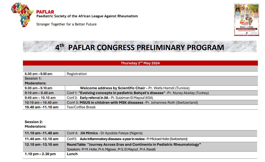 The preliminary program for the 4th PAFLAR Congress is out! Join us in Tunis, Tunisia for an incredible experience. Click on the link to register! 📷: paflar.org/paflar-annual-…
#PAFLAR2024 #TunisiaCongress #RegisterNow