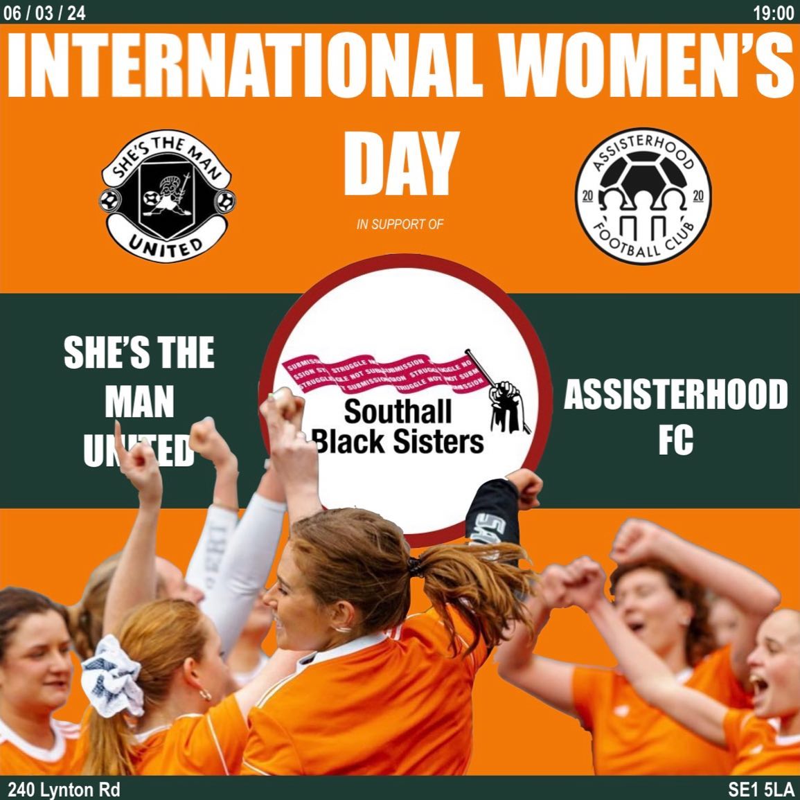 Looking forward to our #ShesTheManUtd annual #IWD charity fundraiser match against fellow <a href="/GoalpostsLeague/">The Goalposts League</a> team #AssisterhoodFC tomorrow.

This year we’re raising money to support <a href="/SBSisters/">Southall Black Sisters</a>  🧡 giveall.org/GA.dll/ShowFun… #IWD2024
