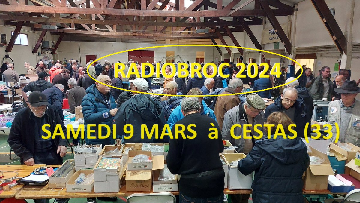 Vide-grenier Radio et Radioamateur, RADIOBROC c'est ce samedi à partir de 8h30 au 62 Avenue de Verdun à CESTAS GAZINET.
radiobroc.r-e-f.org