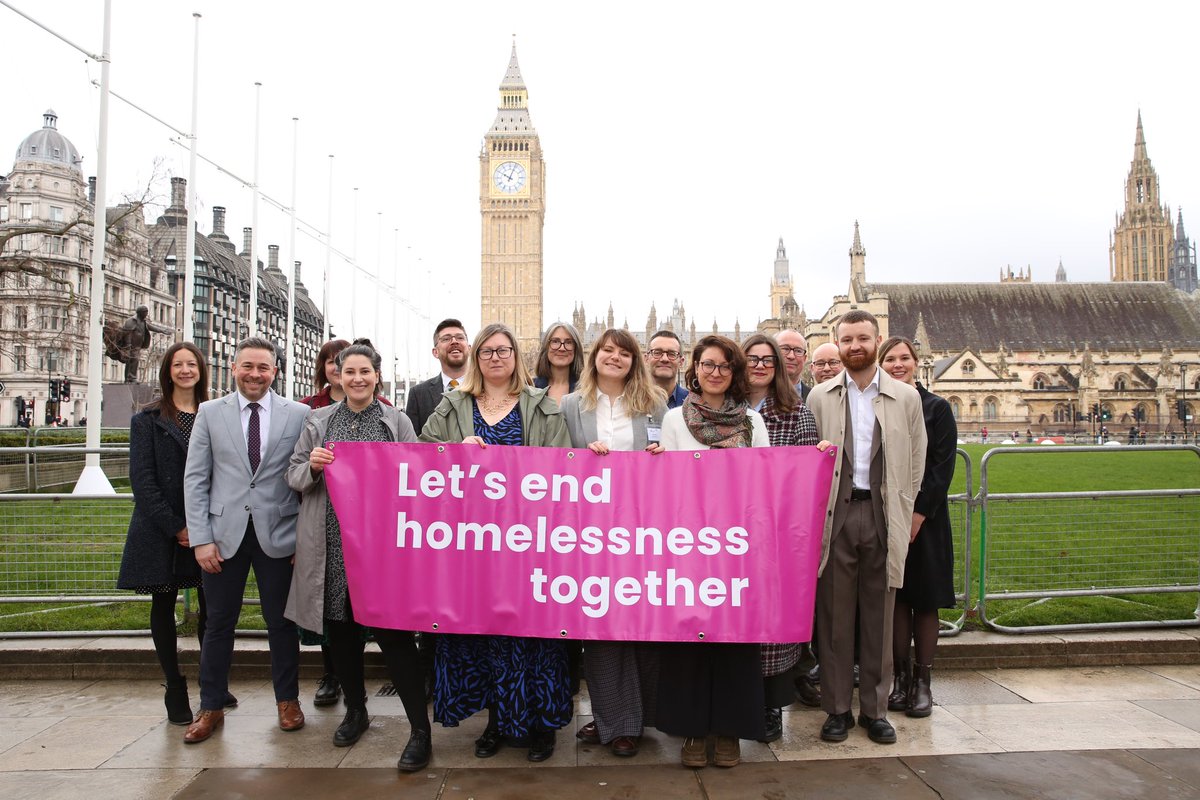 In Westminster with @RiversideEHT and well over a hundred leaders of homelessness organisations to call for change. All political parties must make ending homelessness a priority.

#EndHomelessnessTogether