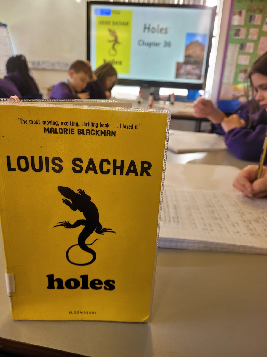 StYear33189's tweet photo. We're absolutely loving #Holes in year 5! We're already moving to chapter 37! 😁😁 https://t.co/EoyzeHW0zb