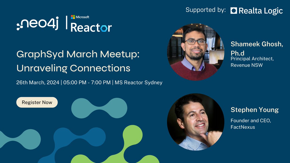 sidagarwal04's tweet image. 🌐 Dive deep into #GraphTechnology with us at @MSFTReactor Syd on Mar 26. Whether you&apos;re a @neo4j guru or newbie, there&apos;s something for everyone! 📈

🎙 Hear from @shameek09 &amp;amp; Stephen Young on enhancing knowledge graphs &amp;amp; governing LLMs.

🔗meetup.com/graphdb-sydney…

#SydneyEvents