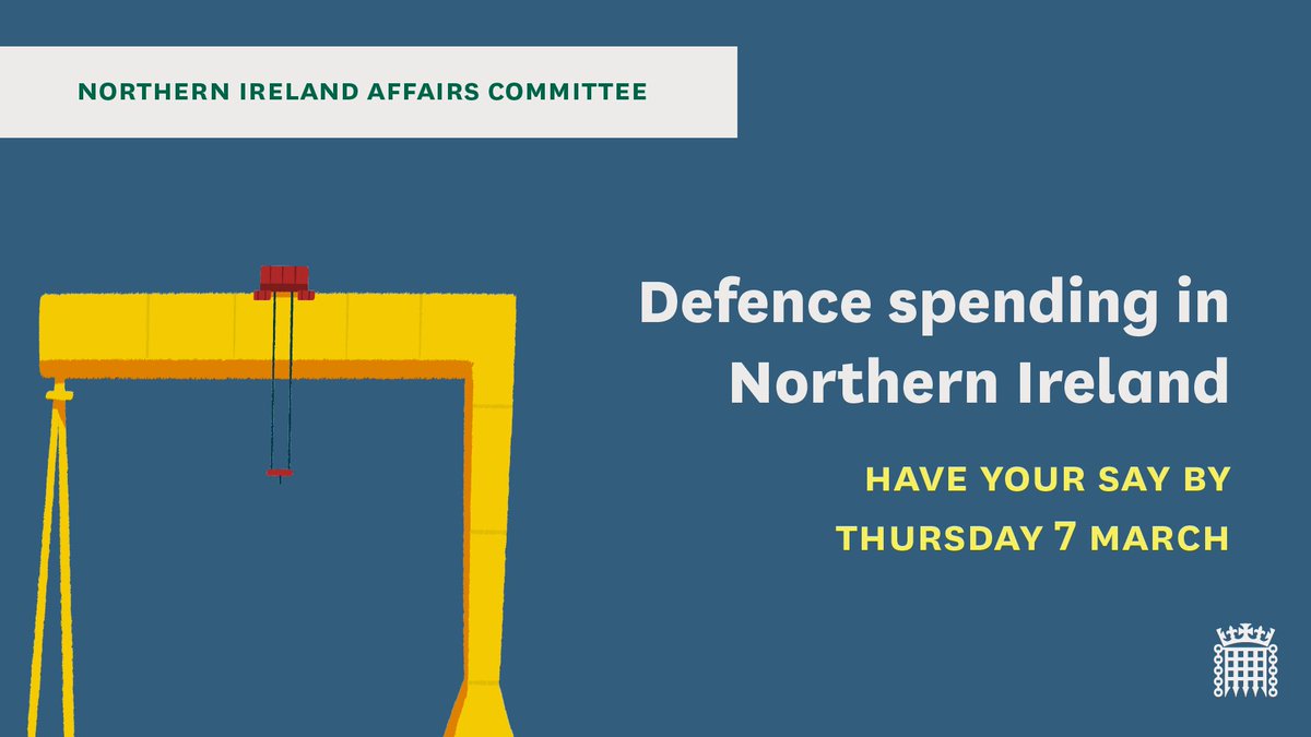 📢There's still time to share your views as part of our new inquiry into Defence Spending in Northern Ireland. 🔎Find out more: committees.parliament.uk/call-for-evide…