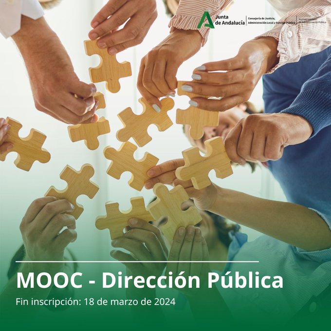 📷Un año más estaremos como dinamizador docente #MOOC de Dirección Pública de @IAAPJunta 
Trabajaremos competencias sobre #DireccionPublica  conociendo los distintos estilos de dirección 
📷Tienes hasta el 18 marzo para inscribirte  
+1300 matriculados

juntadeandalucia.es/institutodeadm…