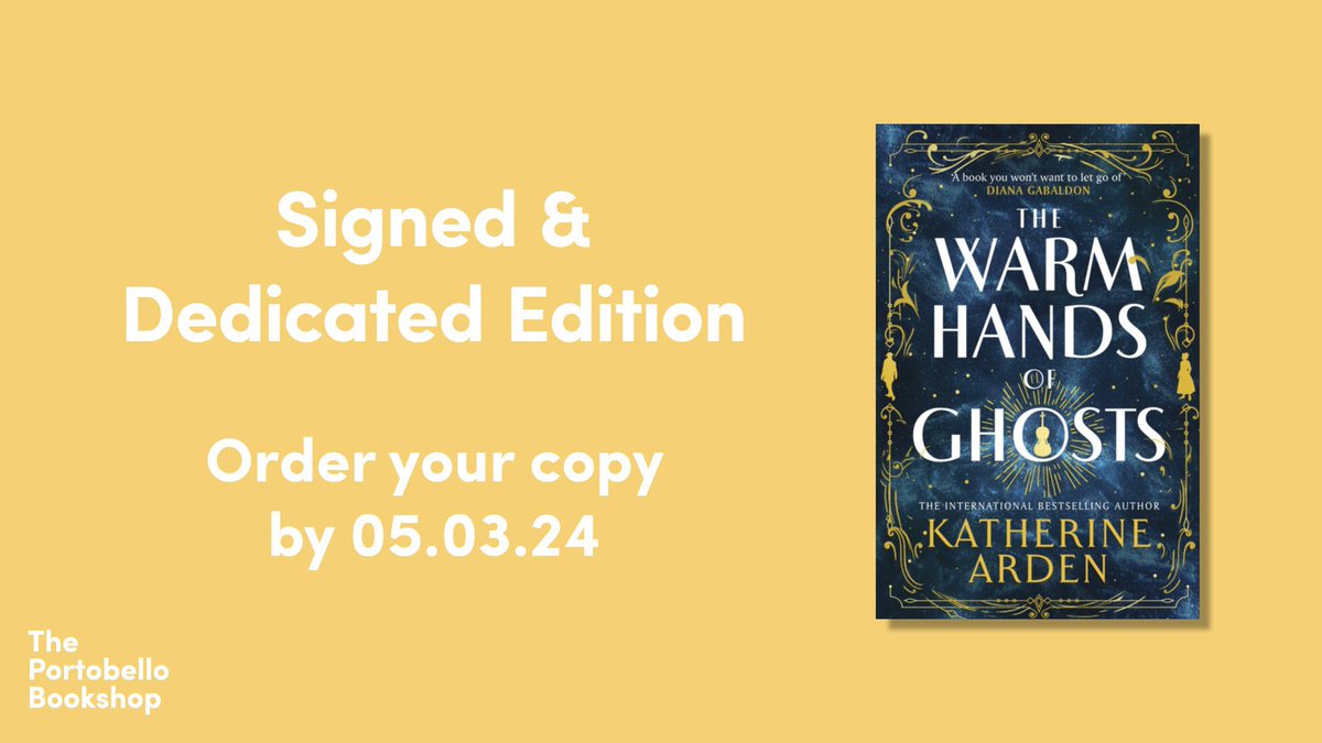 It’s publication week for @arden_katherine and The Warm Hands of Ghosts, her new brilliant historical fantasy novel! ✨ If you’d like a personalised edition by the author, Signed & Dedicated copies are still available to order until 5pm today: ✍️ theportobellobookshop.com/9781529920031-s