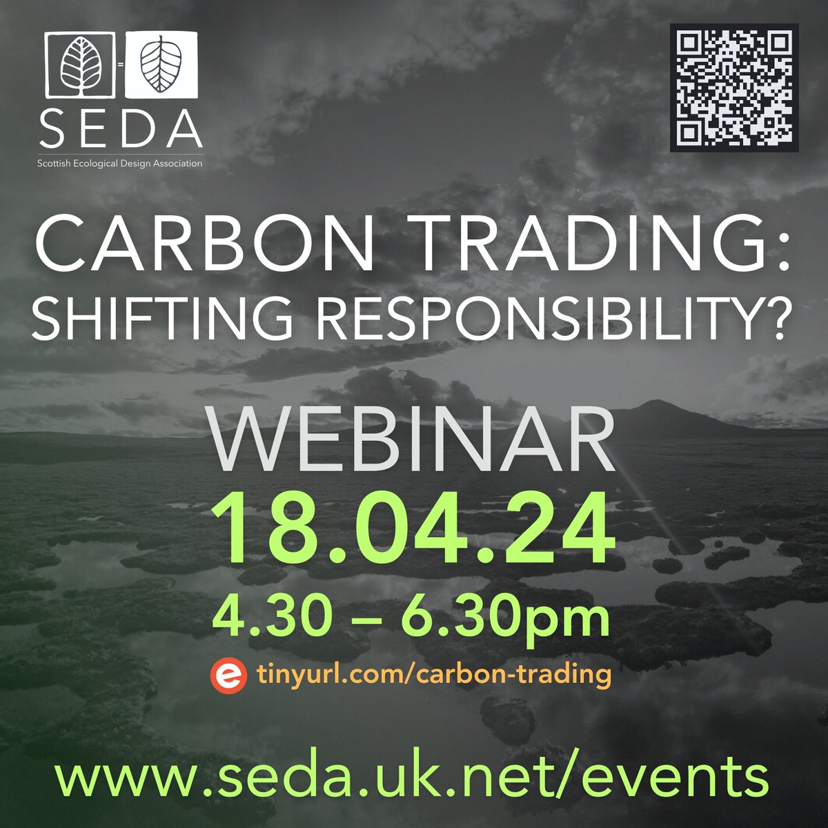 Have you got your ticket yet for Carbon Trading: Shifting Responsibility? Join this lively discussion online later this week! 18 April 4.30-6.30pm seda.uk.net/carbon-trading…