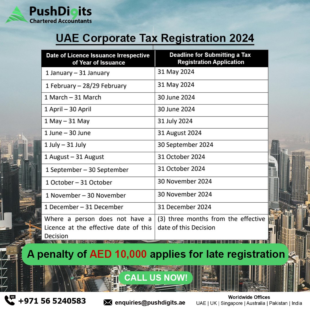 Don’t risk facing penalties! Register your company for corporate tax in the UAE before it’s too late. Stay ahead of the curve and maintain legal compliance.

pushdigits.ae

#UAECorporateTax #taxregistration2024 #penaltywarning #taxcompliance #latefees #businesslaw