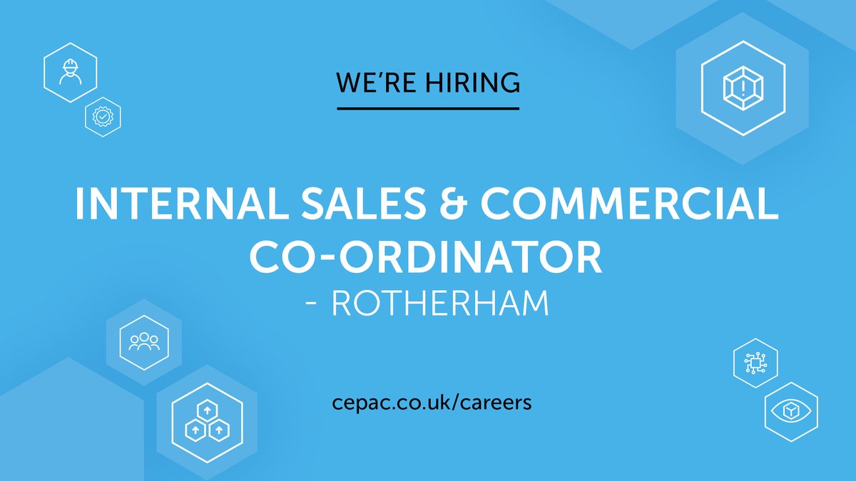 📢 We're hiring!

Cepac has a job vacancy for a Internal Sales &amp; Commercial Co-ordinator at our Rotherham site.

More on our Careers page
→ cepac.co.uk/careers/intern…

•••

#Hiring #Jobs #Careers #Rotherham