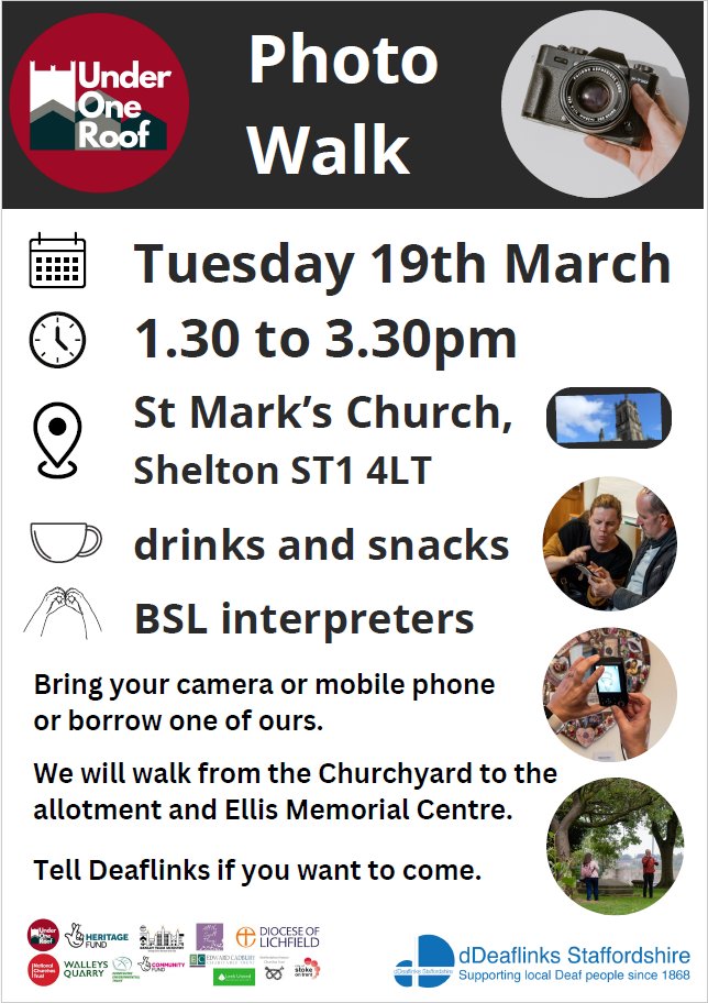 Do you love photography? Want to view our local area through a camera lens? Join Under One Roof for a fantastic Photo Walk. contact admin@deaflinks.co.uk or DM us here to book your free slot. #photography #localarea #community #accessible #BSL #deaf