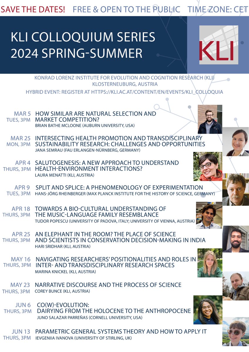🥁🥁📢SAVE THE DATES!!
Announcing the SPRING-SUMMER 2024 KLI COLLOQUIUM SERIES! 🎊🎉