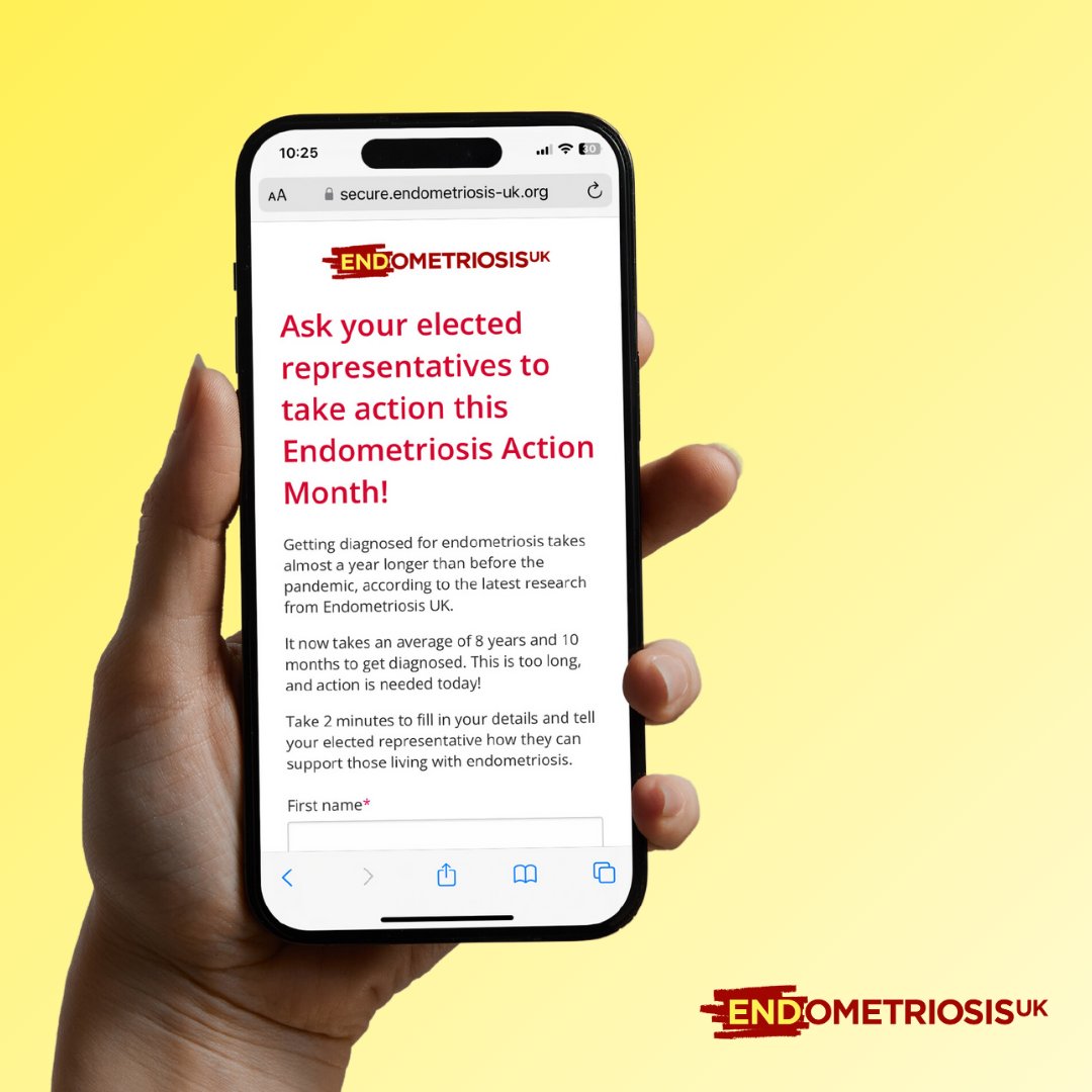 Contact your MP/ MSP/ MS/ MLA to invite them to join us in taking action this #EndometriosisActionMonth Our easy to use template uses your postcode to find your local representatives so you can ask them to take action in just a few clicks: shorturl.at/cdW36