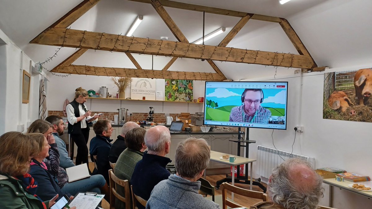 More than 20 farmers gathered in Dorset this morning to hear about the work of @NFUEducation and see the new kitchen classroom at Traveller's Rest farm. @NFUDorset