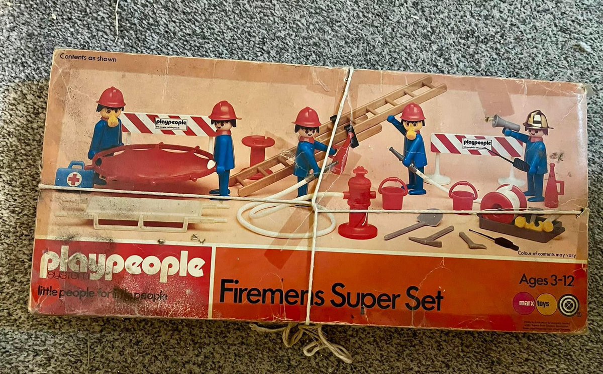 Ah toy nostalgia - I had this exact set, naturally I turned my firemen into footballers and hey presto a substitute for subbuteo (I think they call that repurposing nowadays).