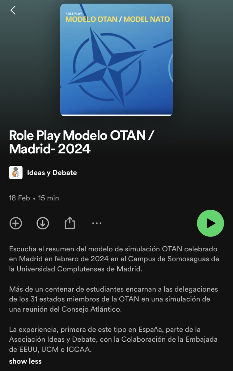🚨 PODCAST PLAYING NATO 🚨 

Ya tenéis aquí el podcast!! 🎙️

Descubre cómo transcurrieron los debates y decisiones tomadas en los diferentes comités de nuestro evento en este emocionante episodio de PlayingNATO! 🌍🛡️

🔗 Enlace directo al episodio: lnkd.in/dz6uamGe