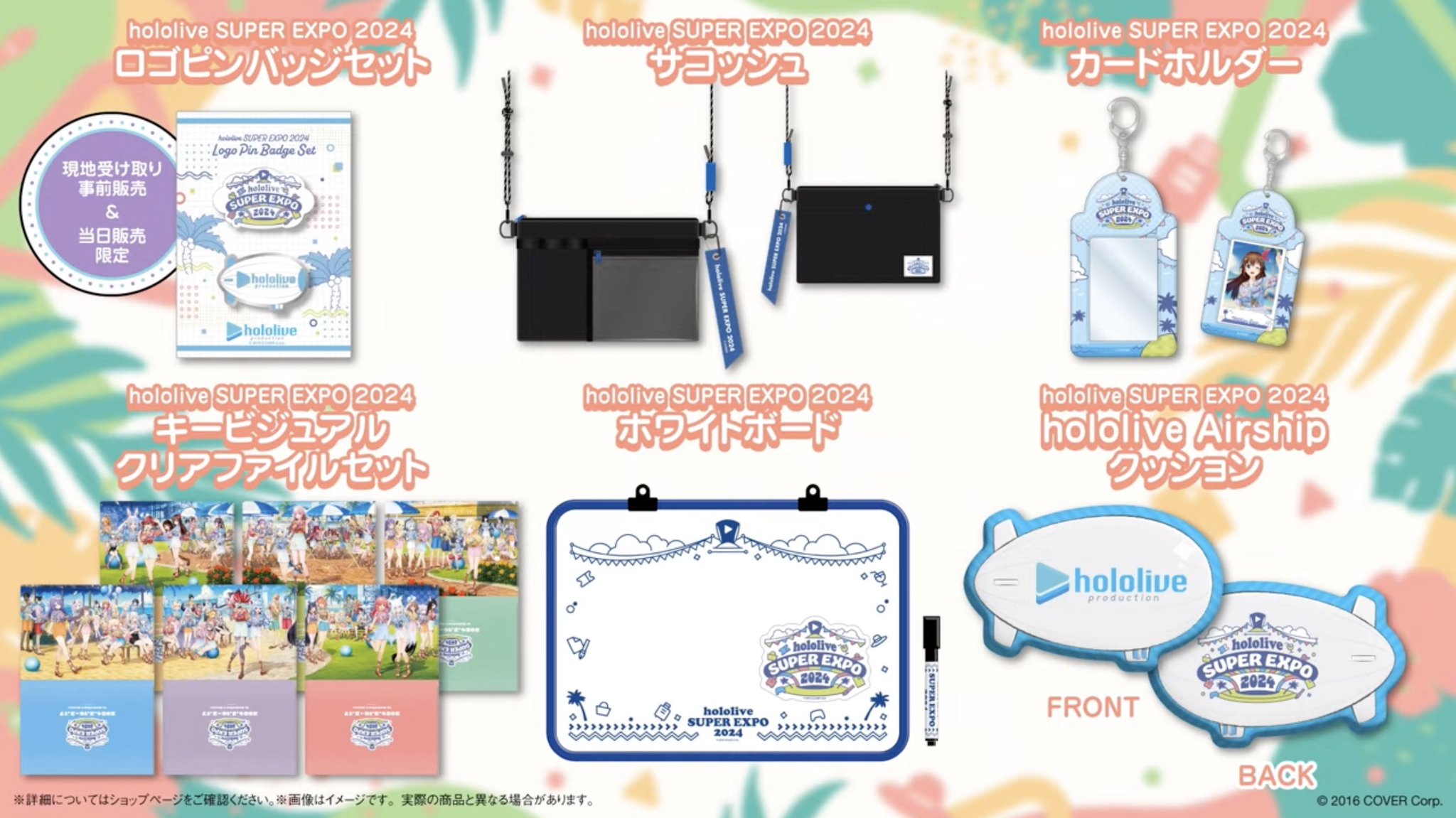 ホロライブ　エキスポ　2024 クリアファイル　バッジ　ノベルティ　セット 来場者特典 ノベルティ パスポート ホロライブエキスポ2024