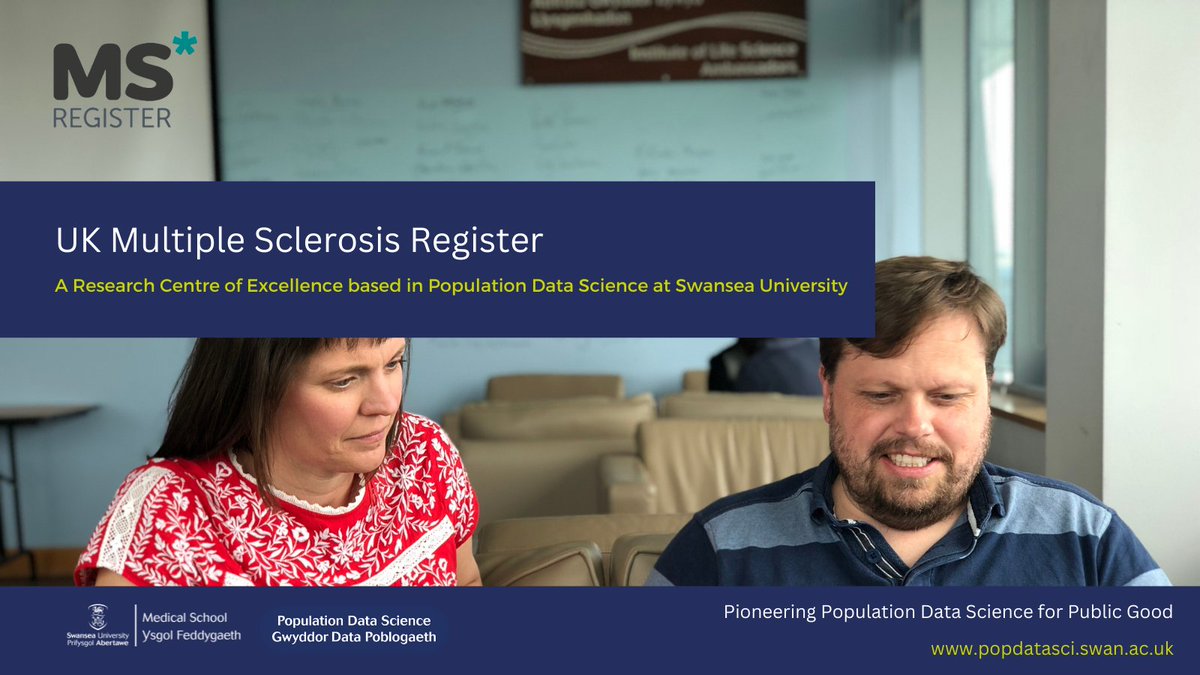 The UK Multiple Sclerosis (MS) Register helps research into this condition by gathering data to answer   fundamental questions and giving researchers safe access to this information.
Find out more - popdatasci.swan.ac.uk/centres-of-exc…
@SwanseaMedicine <a href="/SwanseaUni/">Swansea University</a> <a href="/UKMSRegister/">UKMSRegister</a>
<a href="/mssocietyuk/">MS Society UK</a>