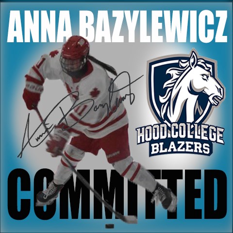 Congratulations to Notre Dame's Female U18AA Assistant Captain, Anna Bazylewicz for her Commitment to Hood College Blazers, NCAA Division III, Frederick, Maryland. Way to go Anna! #NDProud #shesahound #ndhoundshockey #amcnotredame #ndhounds
