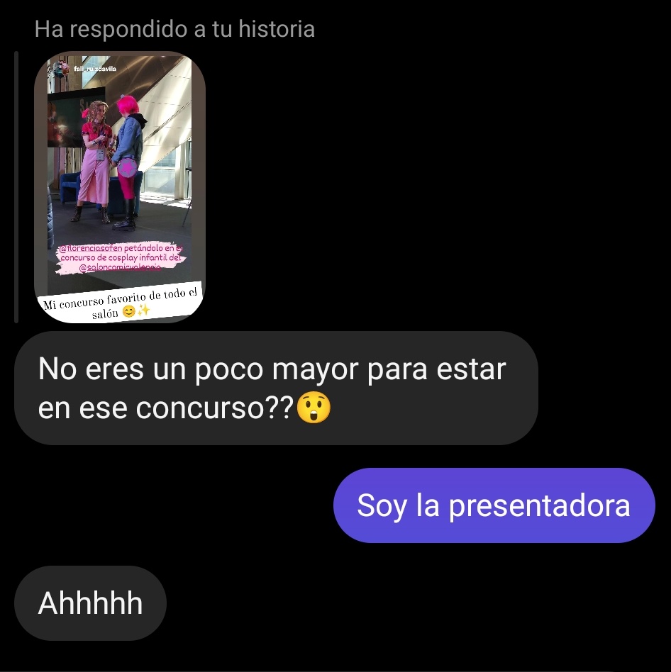 FlorenciaSofen's tweet photo. Contexto: Celebración del concurso de Cosplay escolar del @SalonComicVlc 

Y si, caballero, estoy muy mayor para algunas cosas 🥲 https://t.co/1HWA2TUzNU