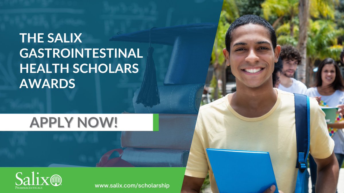We are proud to continue to uphold our commitment to support #GI patients. Salix is offering scholarships for a range of student types - undergrad, grad, & parents - living with #GI disease. The application period ends May 6, 2024. Learn more. salix.com/scholarship/
