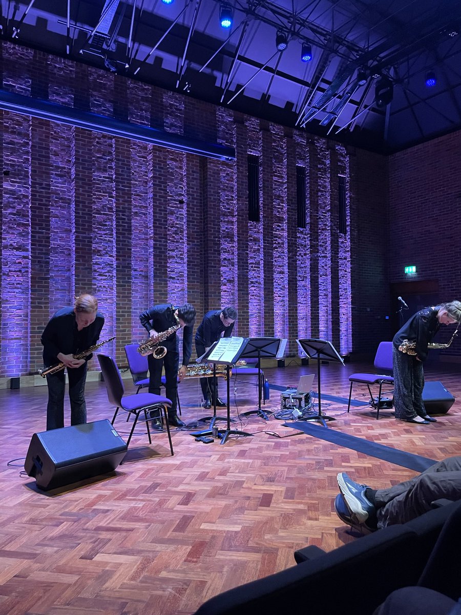 UoSMusic's tweet photo. Thanks to everyone who came to this week’s lunchtime concert at @TurnerSims. The @LaeferQuartet, including our alumnus Stephen Shepherd, performed a wonderful programme, showcasing the versatility of saxophone chamber music, and premiering @benolivermusic’s Avalanche! https://t.co/VNba6CqB5V