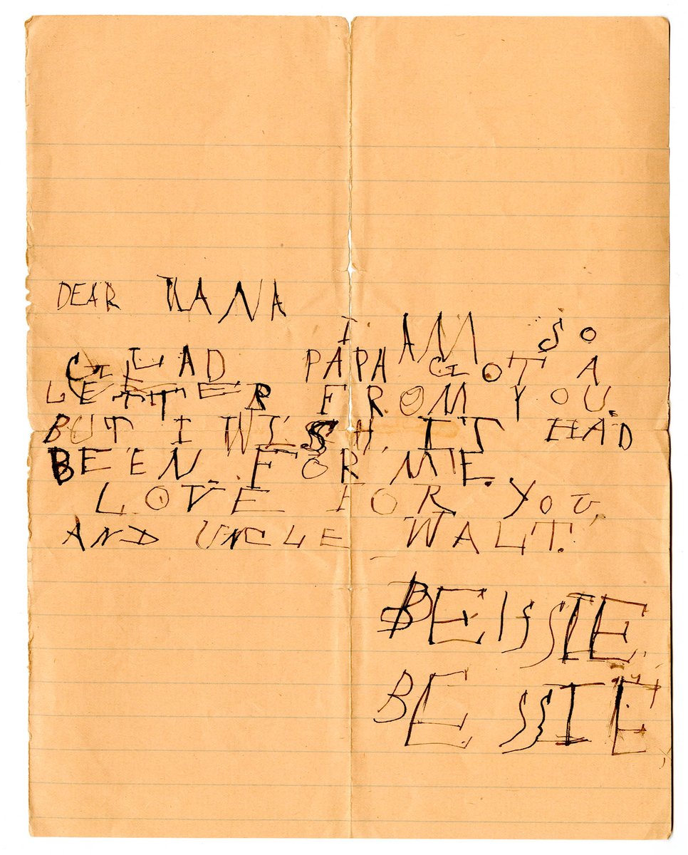 For #WomensHistoryMonth, we will be talking about Bess all month! This week's theme is 'Before They Were First Ladies.' We recently digitized this letter that Bess wrote to her grandfather, George P. Gates, around 1890 at the age of 5. #MoreThanFirstLadies catalog.archives.gov/id/351273482