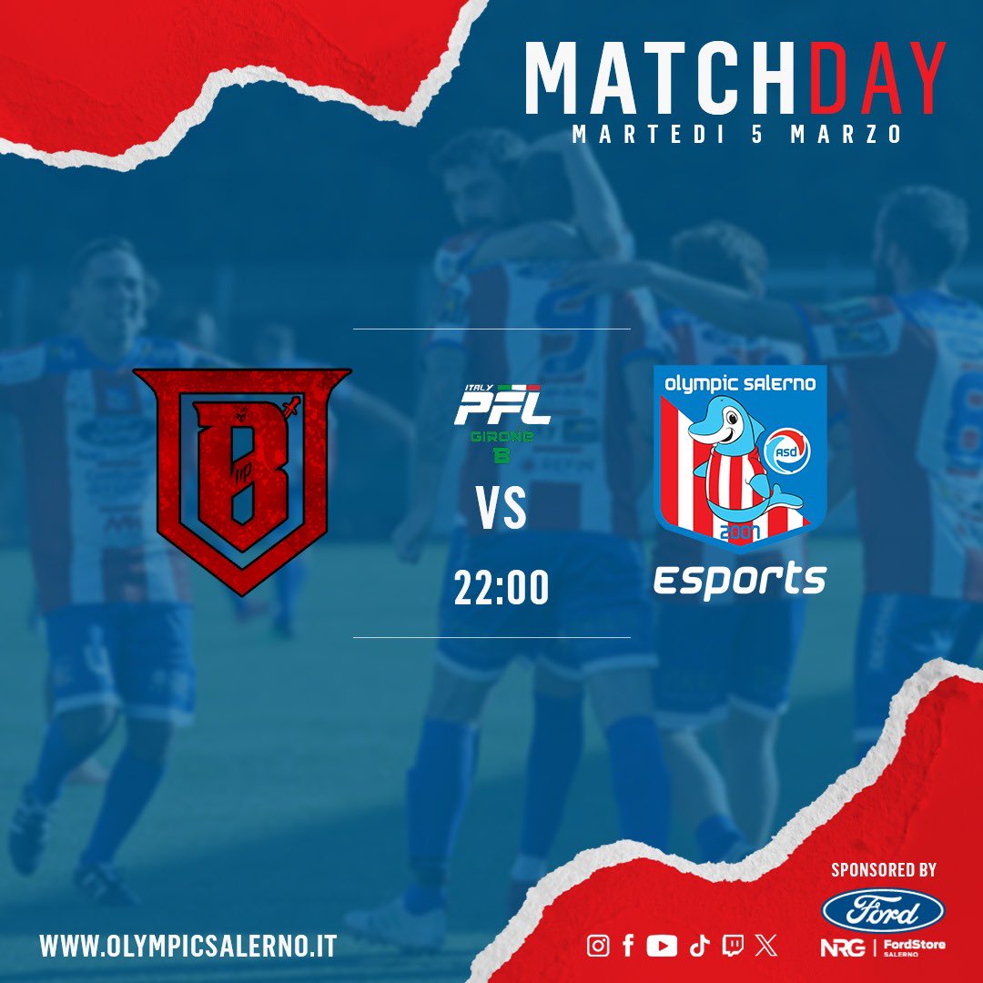 🔜 #MatchDay

@PFL_Italy [Girone B]
🗓 7ª Giornata ✈️
🆚 <a href="/xbloodline11/">BloodLine</a>

#GoOlympicSalerno ⚪️🔴
