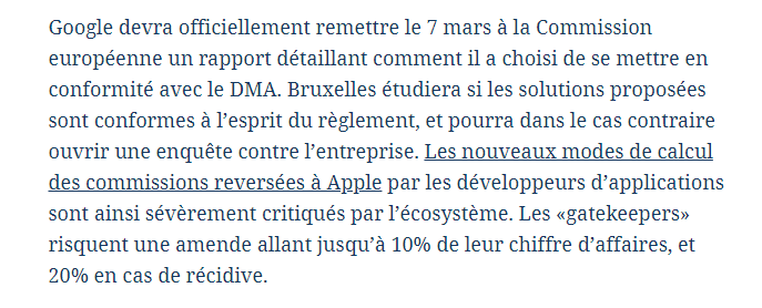 Il est tentant de se dire "l'Europe fait n'importe quoi 🙄".

Mais le problème, ce n'est pas le Digital Markets Act.

Le problème, c'est comment les Gafam interprètent ce texte