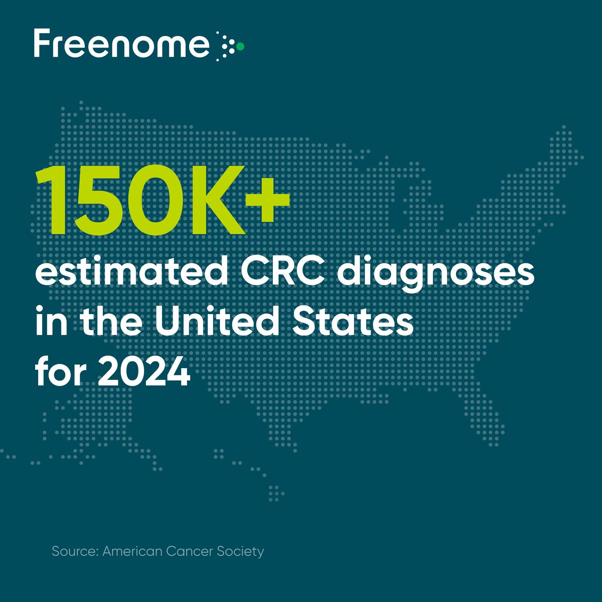 Freenome (@freenome) on Twitter photo From <a href="/AmericanCancer/">American Cancer Society</a>: colorectal cancer is the 3rd most commonly diagnosed cancer for both men and women, estimating >150K CRC cases in the US in 2024. We are building blood tests designed to screen for CRC, aiming to help patients detect CRC earlier in its more treatable stages. From <a href="/AmericanCancer/">American Cancer Society</a>: colorectal cancer is the 3rd most commonly diagnosed cancer for both men and women, estimating >150K CRC cases in the US in 2024. We are building blood tests designed to screen for CRC, aiming to help patients detect CRC earlier in its more treatable stages.