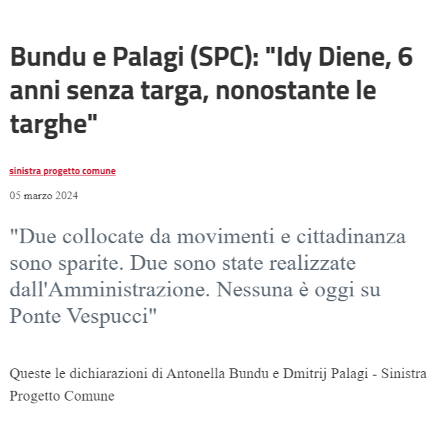 FI_Possibile's tweet photo. C'è ancora poco tempo prima della fine della consiliatura. Non rendiamo #Idy #Diene argomento da campagna elettorale.
https://t.co/lDr4ztWuem
#IdyDiene #Firenze #SPC_Firenze https://t.co/FDTteGe4kN