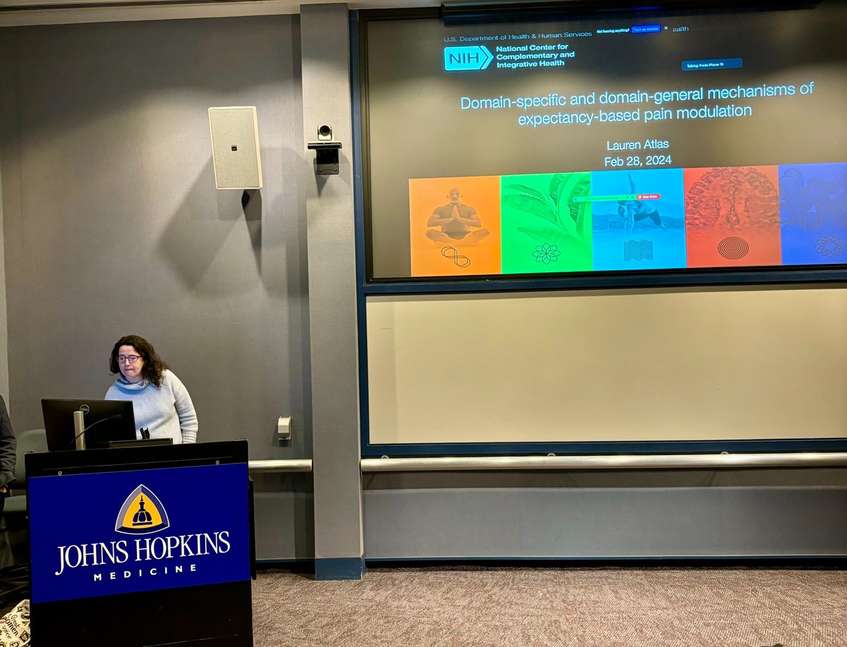 Last week, Dr. Lauren Atlas @laurenatlas from the @NIH, presented research on domain-general and domain specific mechanisms of expectancy-based pain modulation to the CPCR! Thank you so much for presenting and the work you do!