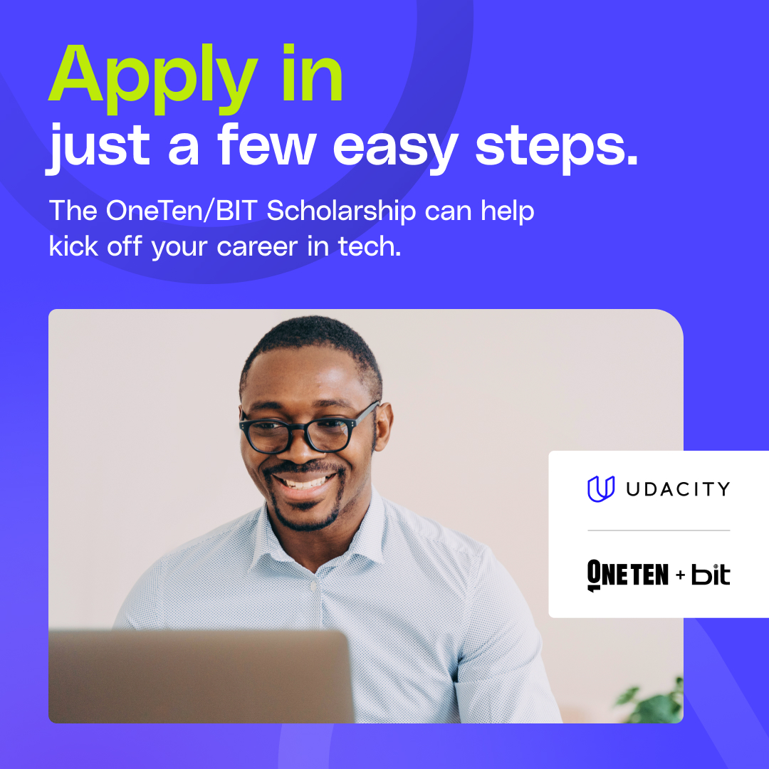 Apply now! We’re teaming up with @blkintechnology & @Udacity to offer scholarships to talent, without four-year degrees, looking to advance their skills. Learn new skills in front-end web development, digital marketing, & business analytics. Apply now! udacity.com/scholarships/o…