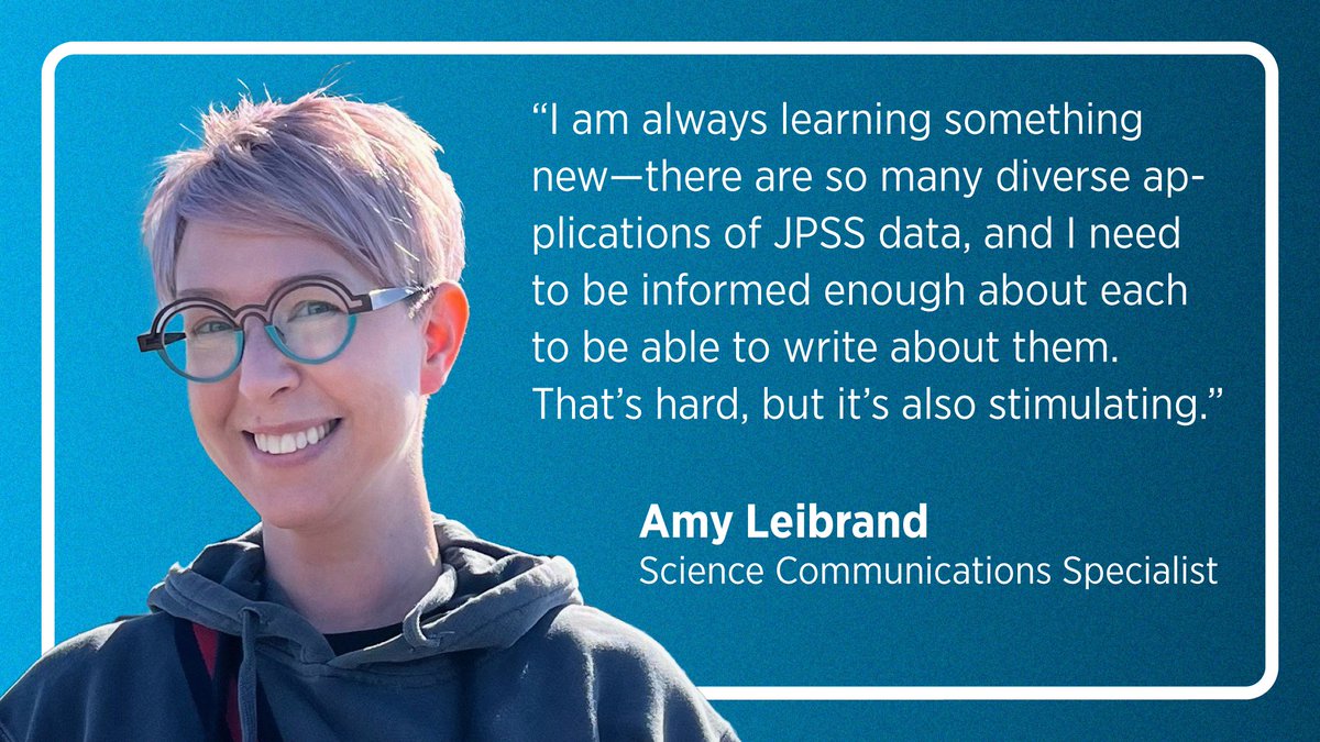 We're spotlighting JPSS Science Communications Specialist Amy Leibrand for #WomensHistoryMonth! 🌟

She authors the JPSS Science Digest for @NOAA & simplifies complex satellite data into accessible insights for the public. #WomenOfNOAA

For more: nesdis.noaa.gov/news/employee-…