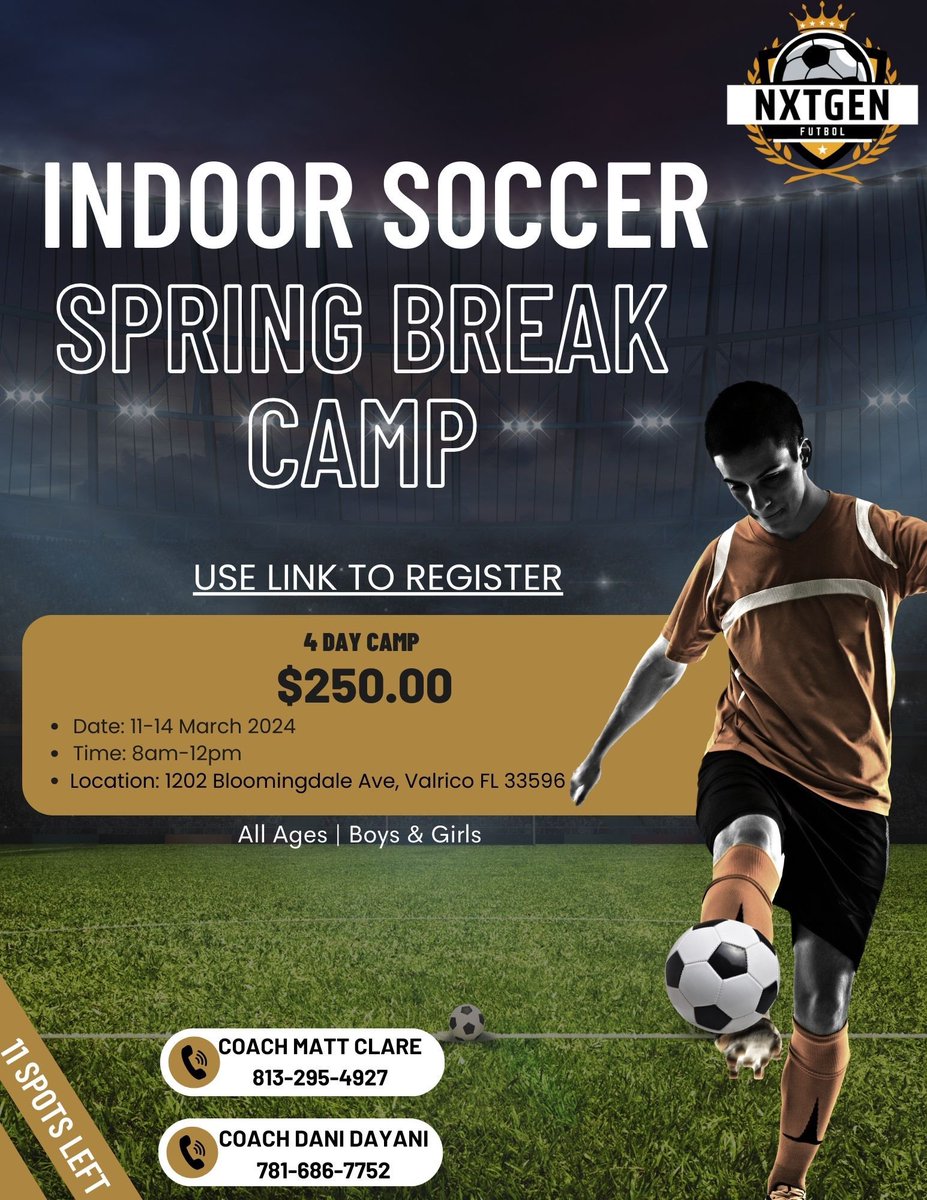 ONLY 11 SPOTS LEFT!  Click the link to register 🔗 nxtgenfutbol.com/_api/pay/4e961…