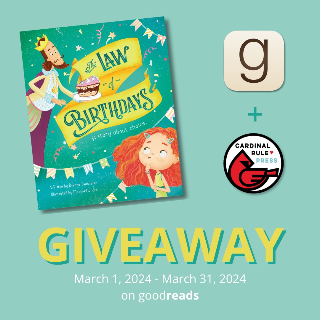 Enter for a chance to win our Spring 2024 release, The Law of Birthdays, on Goodreads! Written by Brenna Jeanneret and illustrated by Marina Kondrakhina. Head on over to Goodreads here to enter to win one of the ten books being given away! 👉️ bit.ly/3wGPG9g