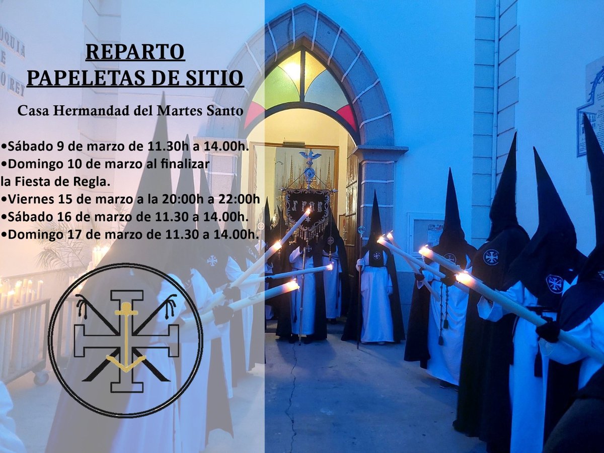 Ha llegado el momento de volver a vestir nuestro hábito y acompañar por las calles de Villanueva al Señor Amarrado a la Columna y Nuestra Señora de la Esperanza.

Para una buena organización, es necesaria la retirada de la papeleta de sitio, que puede hacerse en la Casa Hdad.