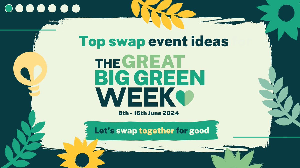 This #GreatBigGreenWeek, let's #SwapTogether for good 💚

Thinking of organising an event between 8th and 16th June this year?

Browse some of our top #GreatBigGreenWeek event ideas in this thread... 🧵🤗
