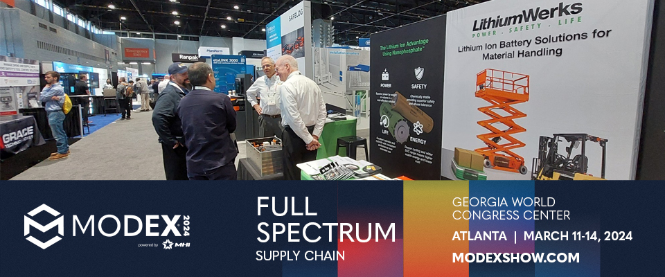 #MODEX2024 See you next week at MODEX. Visit us at Booth C4280. #lithiumionbatteries #materialhandling #LFP