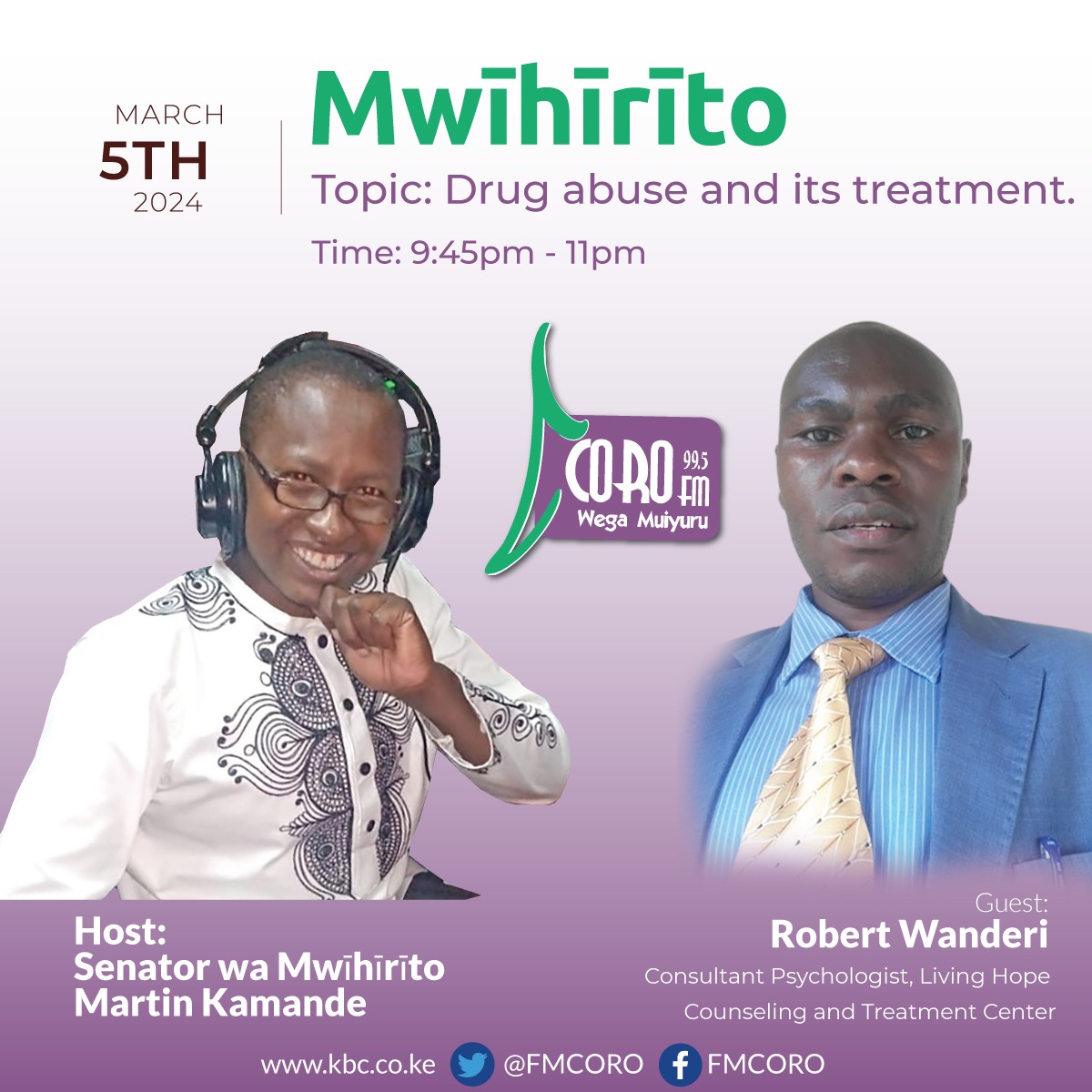 #Mwīhīrīto 8pm to midnight <a href="/fmcoro/">CORO FM</a> Gucia Njūngwa yaku twīhīrīte