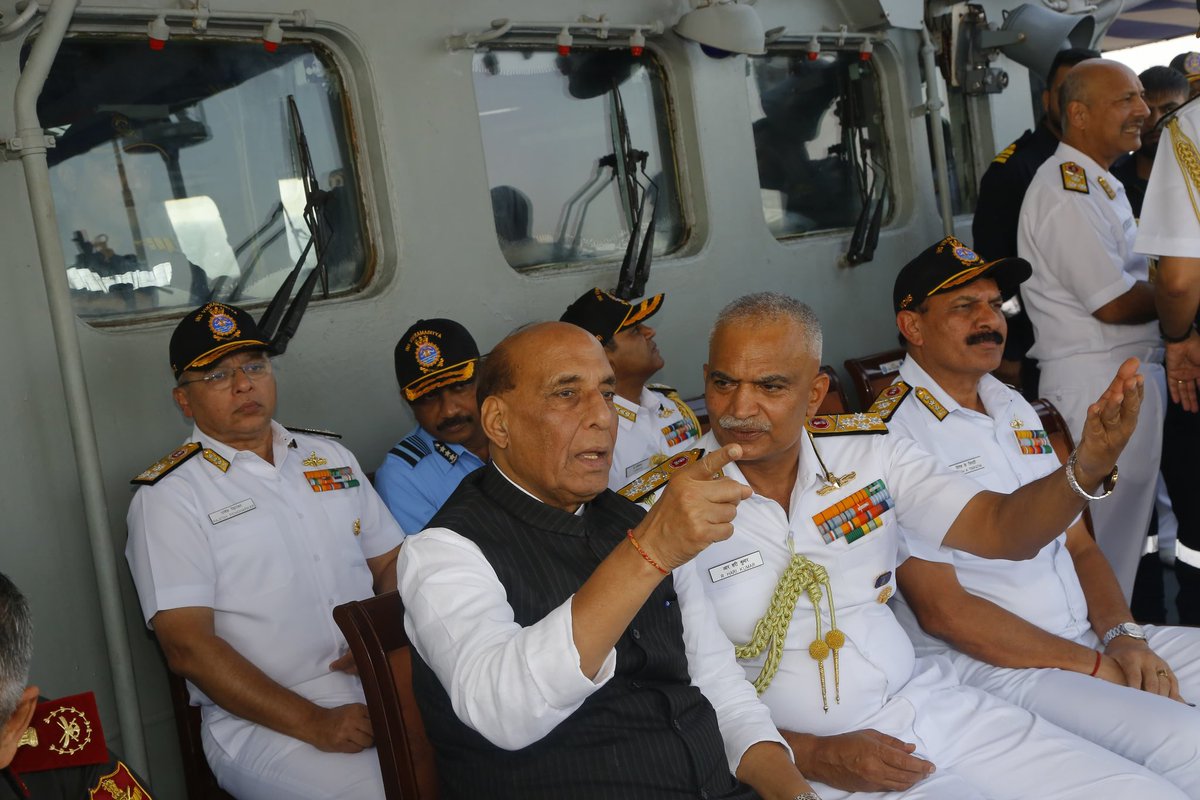 rajnathsingh's tweet image. Day At Sea, onboard #INSVikramaditya
